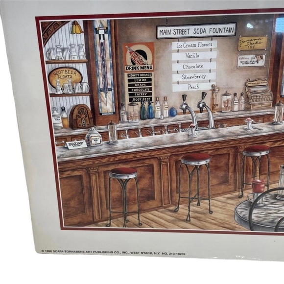 1996 Unopened Vintage SCAFA-TORNABENE ART Print of Main Street Ice Cream Shop - Picture 2 of 11